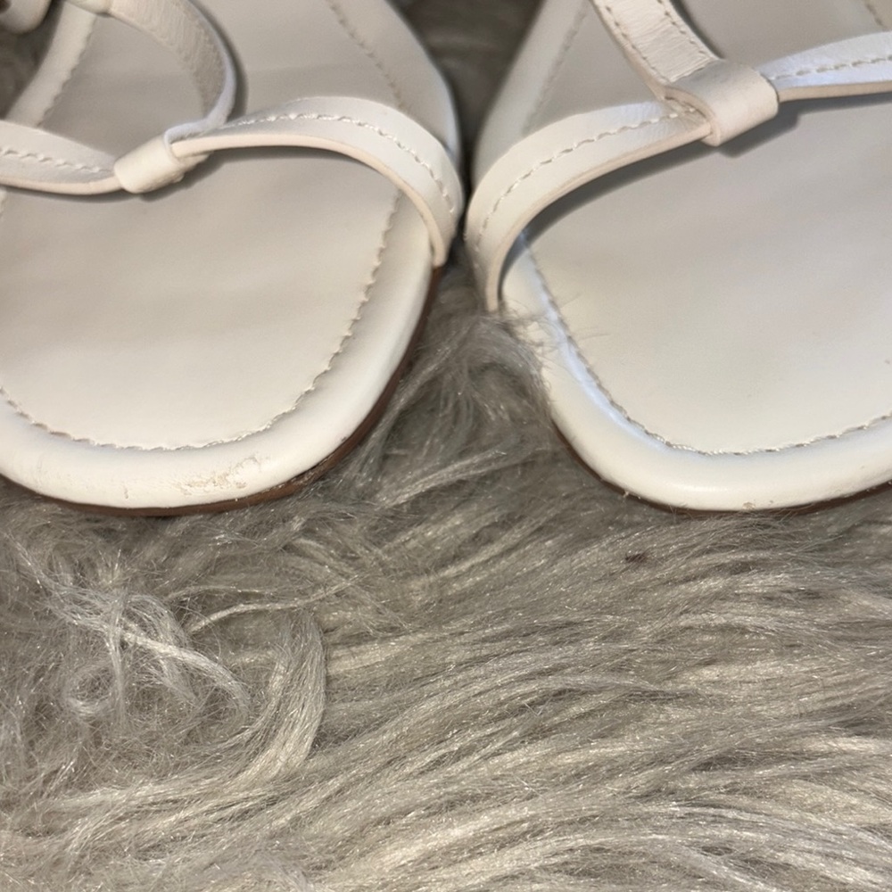 Bleach leather T-Strap Miller wedge Sandals - Picture 8 of 9